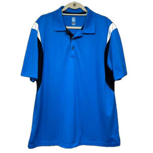 PGA Tour Turquoise Black and White Short Sleeve Golf Polo Shirt Size XL